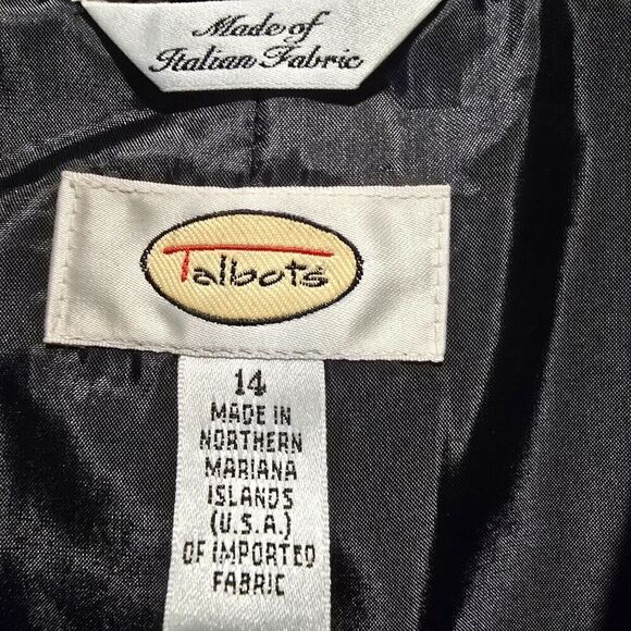 Talbots Jacket 14 Italian Wool Leather Tweed Office Siren Church Secretary - Picture 12 of 14